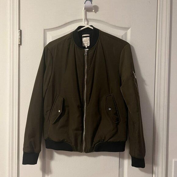 Small Zara Olive green bomber jacket - Picture 1 of 9